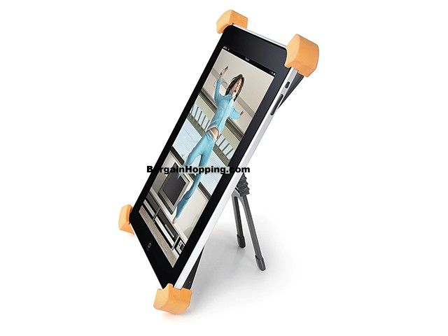 Aluminum Rotatable & Foldable Desktop Stand for iPad 1 & 2 - Bla